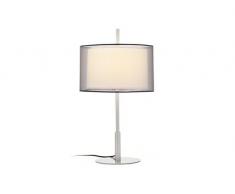 Faro Barcelona Saba 68545 - Desktop und Lampen Fuß, 40 W, Edelstahl und Anzeige Textil
