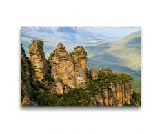 Premium Textil-Leinwand 75 x 50 cm Quer-Format Three Systers in den Blue Mountains, Australien | Wandbild, HD-Bild auf Keilrahmen, Fertigbild auf hochwertigem Vlies, Leinwanddruck von Richard Walliser