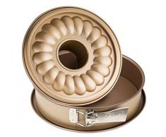 Zenker Springform Ø 26 cm MOJAVE GOLD, Backform mit Flach- und Rohrboden aus Stahlblech, runde Kuchenform mit keramisch verstärkter Antihaftbeschichtung (Farbe: Mahagoni/Gold), Menge: 1 Stück