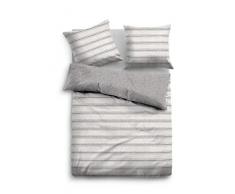 TOM TAILOR Unisex Heimtextilien & Bettware Gestreifte Wende-Bettwäsche Grey,135/200