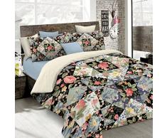 Italian Bed Linen Bettwäsche mit Digitaldruck, Gesamt-Abdeckung auf Bettbezug und Kissenbezügen, Doppelbettgröße, 100% Baumwolle 250x200x1 cm Multicolore (Sec35)