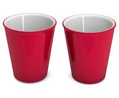 Ornamin Becher 300 ml rot, 2er-Set (Modell 1206) / nachhaltiger Mehrweg-Becher Kunststoff