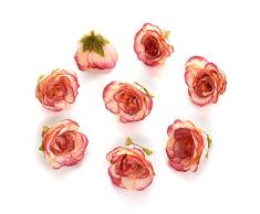 Seidenblumen in Großhandel Kunstblumen Köpfe Pfingstrose Blütenkopf Seide Künstliche Blumen Hochzeit Dekoration DIY Girlande Handwerk Blume 30 Stück 4 cm Champagne Red
