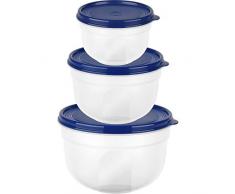 Emsa Frischhaltedose, rund/hoch, blau, 0,6L/1,25L SUPERLINE FH-Set ru/ho 0,6/1,25/2,25L bl, Plastik, 0,6/1, 2,25 L, 3-Einheiten