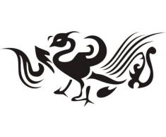 INDIGOS 4051095018728 Wandtattoo w215 Vogel, Phönix 120 x 53 cm, schwarz