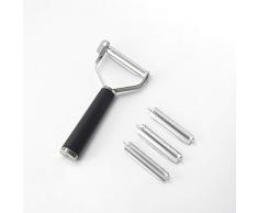 KAI Europe KAI T Michel Bras Spar-schäler, Stahl, schwarz/silber, 17.4x7.8x3 cm