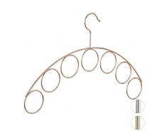 Relaxdays Kleiderbügel, Schalhalter, edles Design, Bügel für Bluse, Schal, Tuch, Accessoires, 3 mm dünn, Metall, kupfer