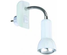 Steckerleuchte, Steckerlampe, Steckerspot, E14, 25 Watt, Flexarm, weiß
