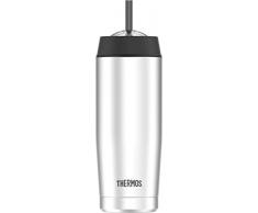 THERMOS 4029.205.047 Isolier-Trinkbecher Cold Cup, Edelstahl mattiert 0,47 l, inkl. Trinkhalm, perfekt für Smoothies oder Eiskaffee, BPA-Free