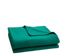 Soft-Fleece-Decke – Polarfleece-Decke mit Häkelstich – flauschige Kuscheldecke – 160x200 cm – 775 dark turquoise – von ’zoeppritz since 1828’