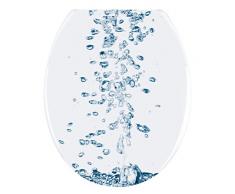 Wenko WC-Sitz Soda, Toilettensitz mit Hygienebefestigung aus rostfreiem Edelstahl, Toilettenbrille aus Duroplast, 37,5 x 45 cm