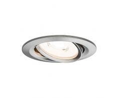 Paulmann Leuchten Paulmann 93947 LED Reflector Coin Flache Einbaustrahler 6,8W Deckenspot dimmbar und schwenkbar Akzentbeleuchtung Einbauleuchte, Aluminium, 6.8 W, Eisen gebürstet