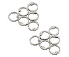 JCBIZ 28 mm Runde Karabinerhaken Clip DIY Zubehör für Handtasche Geldbörse Schulterriemen Schlüsselanhängerschnalle Metallfeder Schlüsselring Silber Silber