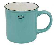 Kaffeebecher Kaffeetasse Teebecher Keramik Emaille-Look Arctic Blue blau Vintage