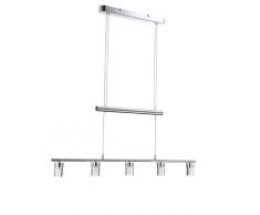 WOFI Pendelleuchte, 5-flammig, Serie: Maar, 5x LED / 5 W, Tiefe: 96 cm/Abhängung: 150 cm, 3000K, L