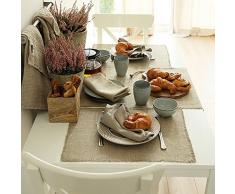 LinenMe 4 Stück Rustic Platzdecke Leinen Natur, Hergestellt in der EU