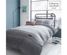 Catherine Lansfield Denim Bettwäsche-Set, grau, Single Duvet