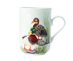 Maxwell & Williams Birds of The World Ente, Geschenkbox, Porzellan, PBW1055 Becher, braun, weiß, 10.5 x 7.5 x 10.5 cm