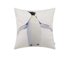 CaliTime Leinwand Dekokissen Hülle für Couch Sofa Dekoration Tiere Theme Druck 45 cm x 45 cm Kaiserpinguin