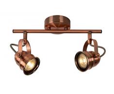 Lucide CIGAL - Deckenstrahler - Ø 9 cm - LED - GU10 - 2x5W 2700K - Kupfer