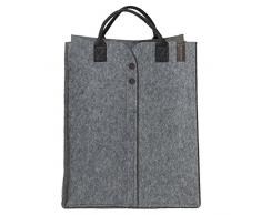 Sealskin Wäschekorb Felt, Wäschesammler aus Filz, Farbe: Grau, 52 x 42 x 32 cm