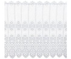 Plauener Spitze by Modespitze, Store Bistro Gardine Scheibengardine mit Stangendurchzug, hochwertige Stickerei, Höhe 62 cm, Breite 96 cm, Weiß
