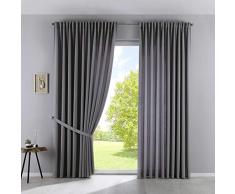 2er Set Vorhänge Blickdicht »Palermo« HxB 250x300 cm Grau Gardinen Extra Breit Matt Lichtdurchlässig Verdeckte Schlaufen Raffhalter Gardinenband, 100002651-2