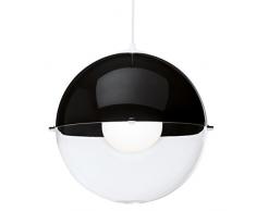koziol Pendelleuchte Orion, Kunststoff, schwarz mit transparent klar, 31,5 x 31,5 x 30,5 cm