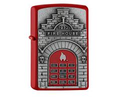 Zippo FIRE House - Red Matte - Spring 2017 Feuerzeug, Chrom, Rot, one Size