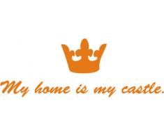 INDIGOS 4250380588995 Wandtattoo w021 My home is my... 120 x 43 cm, orange