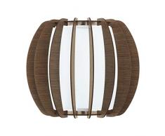 EGLO Stellato 3 Wandleuchte, Stahl, E27, 60 W, Braun/weiß, 28.5 x 14 x 25 cm