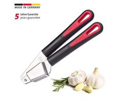 Westmark Knoblauchpresse mit herausnehmbarem Gittereinsatz, Länge: 19,7 cm, Rostfreier Edelstahl/Kunststoff, Gallant, Schwarz/Rot/Silber, 29362270
