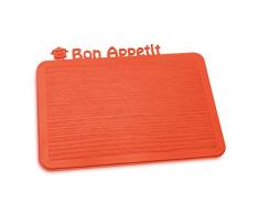 koziol Frühstücksbrettchen Happy Board Bon Appetit, Kunststoff, solid orangerot, 19,9 x 24,7 x 0,5 cm
