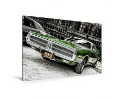 Premium Textil-Leinwand 120 x 80 cm Quer-Format Dodge Charger | Wandbild, HD-Bild auf Keilrahmen, Fertigbild auf Hochwertigem Vlies, Leinwanddruck von Michael Jaster