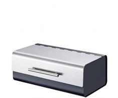 Laroom Brotkasten, Edelstahl, Schwarz und Metall