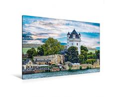 Calvendo Premium Textil-Leinwand 120 cm x 80 cm Quer, KurfÃ¼rstliche Burg von der Rheinseite | Wandbild, Bild auf Keilrahmen, Fertigbild auf Echter Leinwand. Sekt- und Rosenstadt am Rhein Orte Orte
