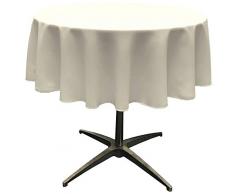 La Leinen Polyester Popeline Tischdecke rund, Polyester, elfenbeinfarben, 147,32 cm