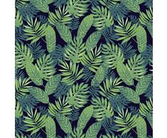 Klebefolie Wilderness Motiv, Dekofolie, Möbelfolie, Tapeten, selbstklebende Folie, PVC, ohne Phthalate, grün / schwarz, 160µm (Stärke: 0,16 mm), Venilia 54781