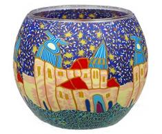 Himmlische Düfte Geschenkartikel GmbH Spanish Town Windlicht, Glas, bunt, 11x11x9 cm