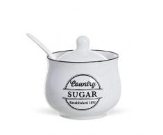 DCASA Zuckerdose mit Löffel Home, Unisex, für Erwachsene, Synthetik