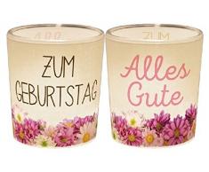 La Vida Teelichtglas, Plastik, bunt, 6 x 4 cm