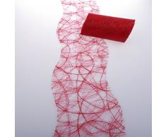 Deko AS GmbH Sizoweb Tischband Wellenschnitt rot ca. 12,5 cm Rolle 25 Meter 64W 009-R