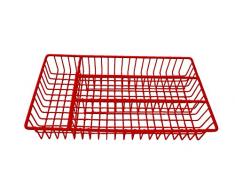 Besteckkasten, Edelstahl, 32 x 18,5 x 4 cm rot