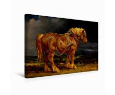 Leinwand Arbeitspferd 45x30cm, Special-Edition Wandbild, Bild auf Keilrahmen, Fertigbild auf hochwertigem Textil, Leinwanddruck, kein Poster