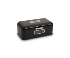 Echtwerk Retro Brotkasten aus Metall mit Sichtfenster, Schwarz, 42, 5 x 23, 8 x 17 cm