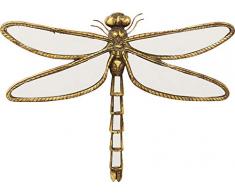 Kare Design Wandschmuck Dragonfly Mirror Klein, goldener, kleiner Dekospiegel Libelle, Dekoobjekt mit Wandhaken, 3D Wandbild mit Spiegel (H/B/T) 37x27x3,5cm