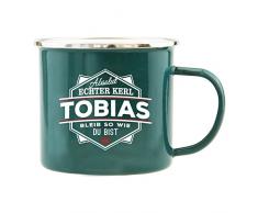 History & Heraldry Echter Kerl Emaille Becher, Tobias, Mehrfarbig