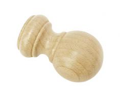 Gardinia Kugel, 2 x Endstück, Holz, buche, für Gardinentechnik Ø 25 mm