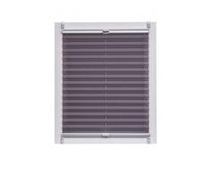 Sunlines Plissee Made in Germany, Tageslicht, Crepes Uni Klemmfix, Silbergraue Schiene, 60 x 150, Stoff, Anthrazit, 60 x 150cm