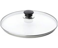 BALLARINI Edelstahlrand & Knauf schwarz 24cm Glasdeckel mit Edelstahlrand, 24 cm, Glas, grau
